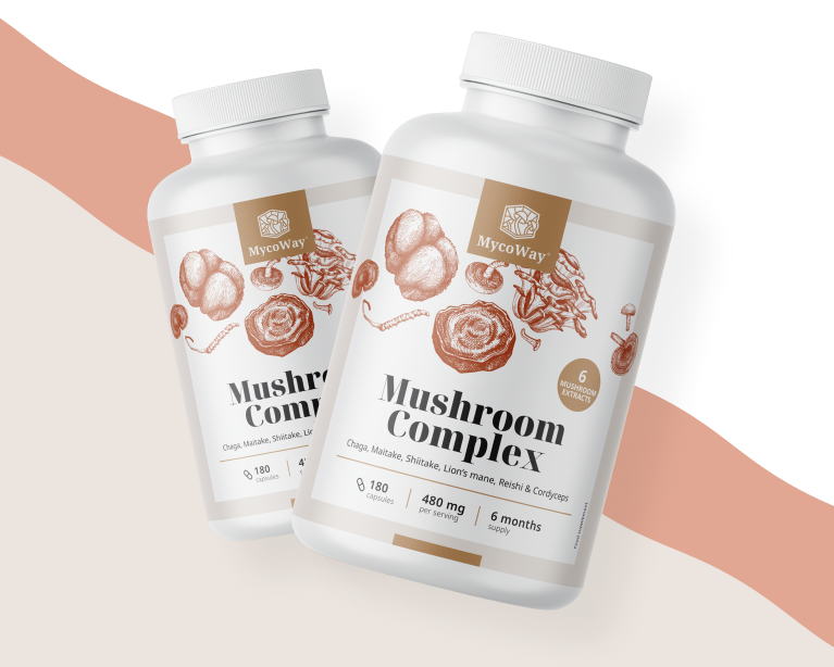 6 vybraných ázijských húb v jednej kapsule.