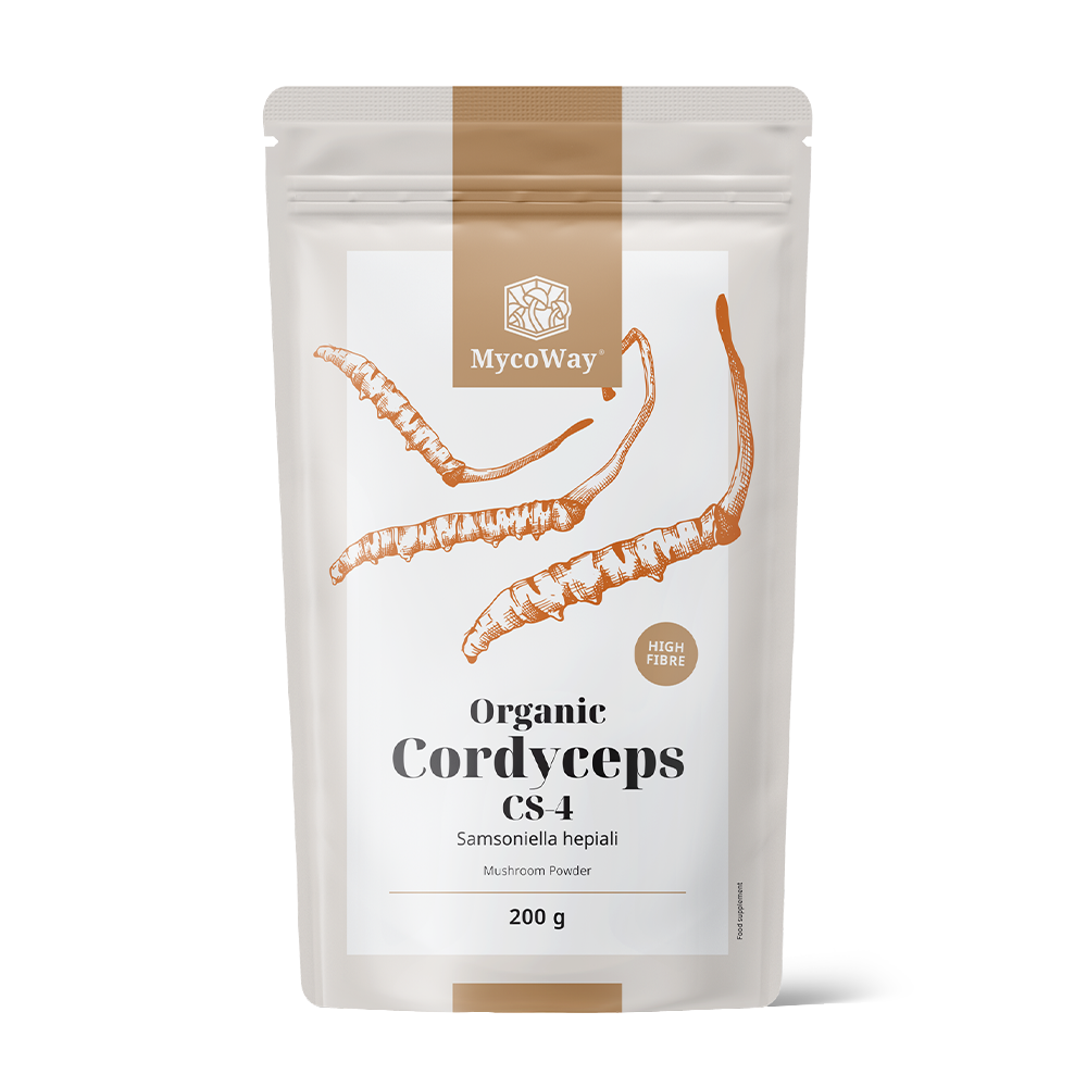 BIO Cordyceps sinensis vo forme prášku.